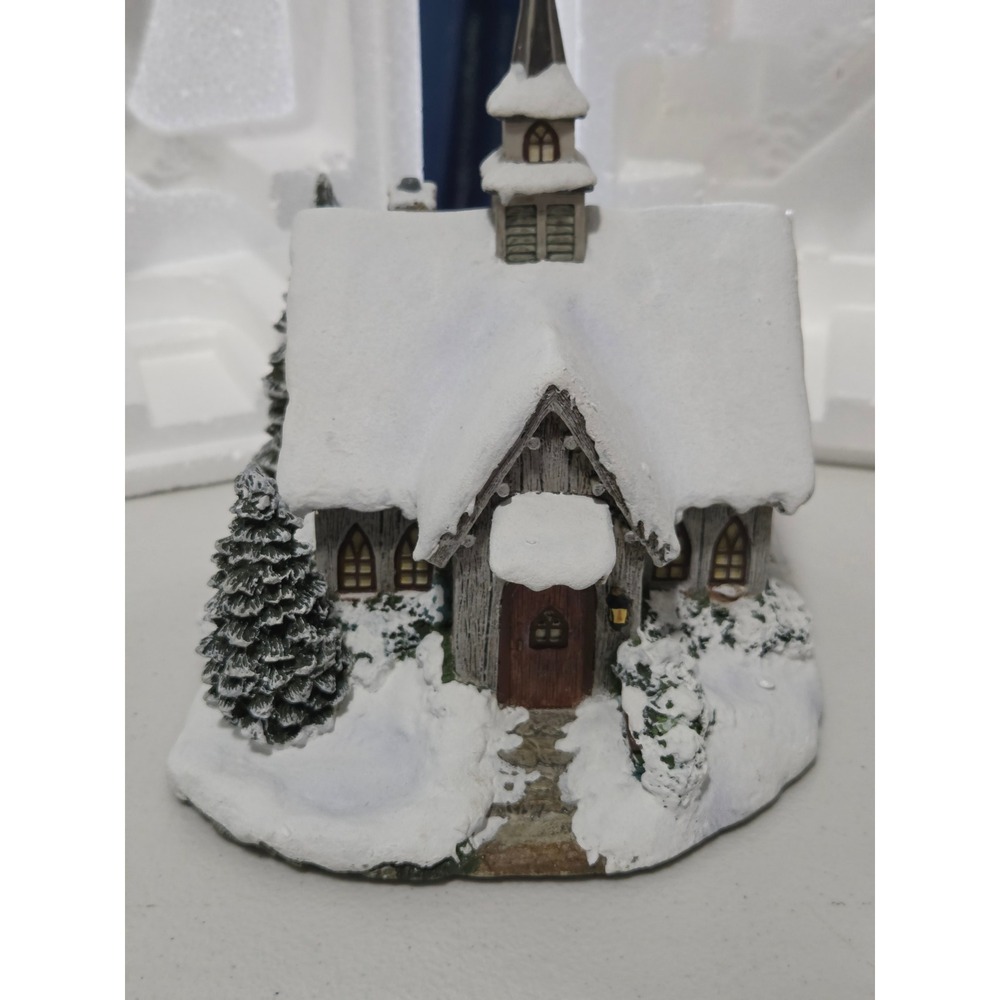 Thomas Kinkade Hawthorne Village Christmas Chapel Sculpture A4480‎ COA Lighted